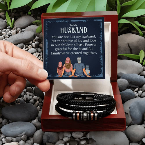 To My Husband – “Grateful for the Family We Built” Love You Forever Bracelet
