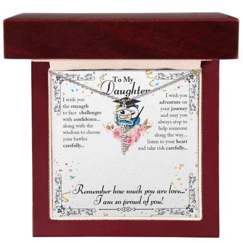 Graduation Gift for Daughter – “I'm So Proud of You” Personalized Graduation Cap Name Necklace
