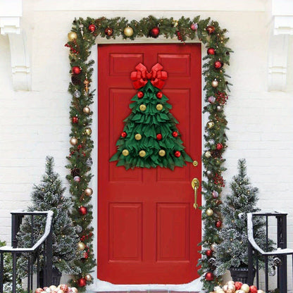 24-Inch Handmade Christmas Wreath - Large Holiday Ornament for Front Door, Window, Wall, Indoor/Outdoor