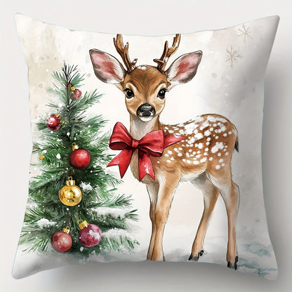 4-Piece Creative Christmas Pillowcase Set – 17.72 x 17.72 Inches for Living Room, Sofa, and Bedroom Decor