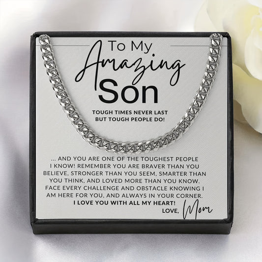 To my Amazing Son from Mom: Girls Boys Teen Trendy Chain Necklace Decorative Accessories Gift For Son Party Traveling Holiday