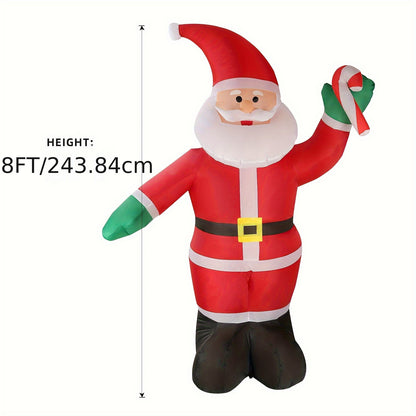 1 Pc 8FT Inflatable Christmas Santa Claus With LED Lights, Blow Up Colorful Holiday Lawn Yard Christmas Inflatable Decoration