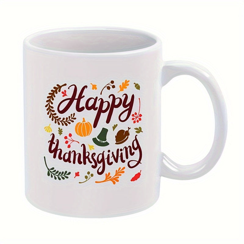 11 oz Ceramic Coffee Mug with Funny Thanksgiving Leaves Design