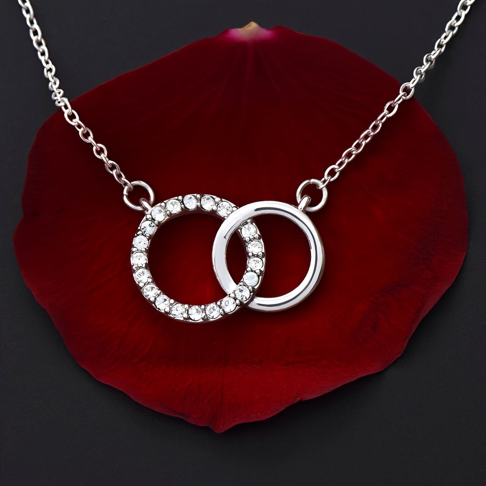 To  my Mother In Law: Double Circle Pendant Necklace with Zirconia Inlay, Mother-In-Law Gift Set with Jewelry Box And Elegant Card - Perfect for Mother'S Day, Birthdays...