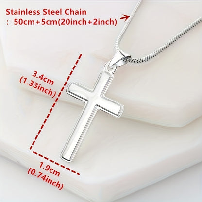 To my Daddy to be from Mommy's tummy: Men's Stainless Cross Necklace For Father