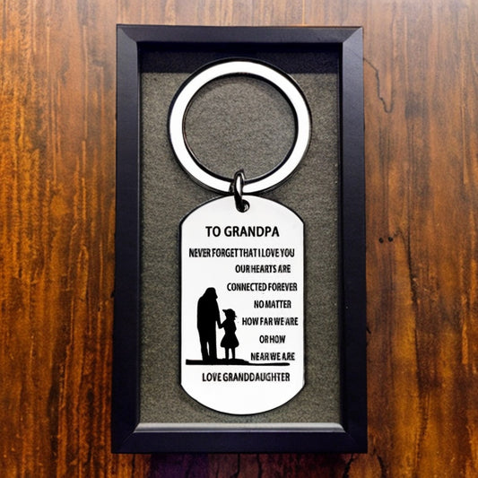 Elegant Stainless Steel Keychain for Men – Engraved with a Heartfelt Message, Perfect Gift for Grandpa, Father, or Husband