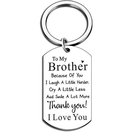 Stainless Steel 'Thank You' Keychain for Brother from Sister - A Heartfelt Gift for Birthdays, Anniversaries, and Holidays