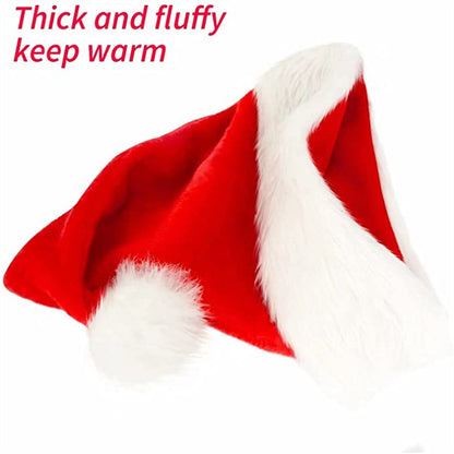 Soft Plush Santa Red Christmas Hat - Cozy Festive Decoration & Party Essential - Available in 1pc, 2pcs, or 3pcs