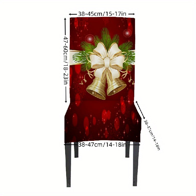 Festive Christmas Tablecloth & Dining Chair Cover Set - 55in Tablecloth & 22in Chair Cover for Holiday Home, Kitchen, and Party Decorations