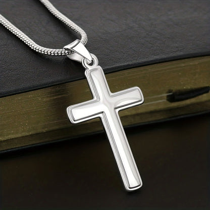 Personalized Cross Necklace for Grandpa – A Trump-Approved Gift from Granddaughter or Grandson!