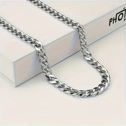 To My Husband, Boyfriend, or Man – Silver Stainless Steel Cuban Chain | Perfect Valentine's Day Gift