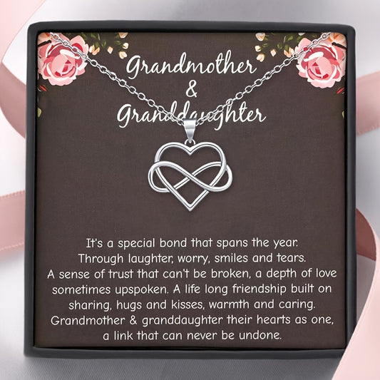 Grandmother & Granddaughter Infinity Heart Necklaces – A Timeless Gift for Grandma and Granddaughter, Perfect for Birthdays and Christmas