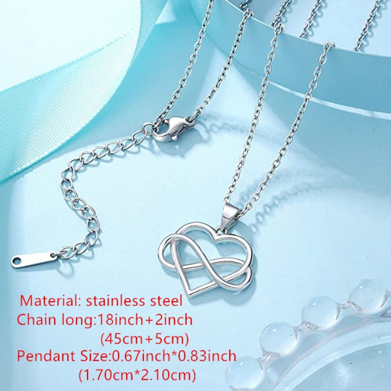 Grandmother & Granddaughter Infinity Heart Necklaces – A Timeless Gift for Grandma and Granddaughter, Perfect for Birthdays and Christmas