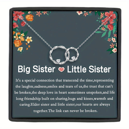 Big Sister Little Sister Necklace - A Beautiful and Meaningful Gift for Sisters, Ideal for Birthdays & Christmas