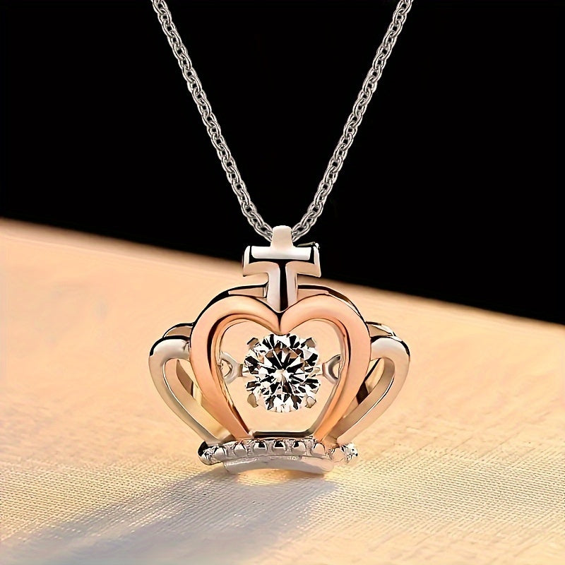 Crown Pendant Necklace - Elegant Charm for a Powerful Sister, Perfect Gift for Birthdays, Christmas, and Holidays