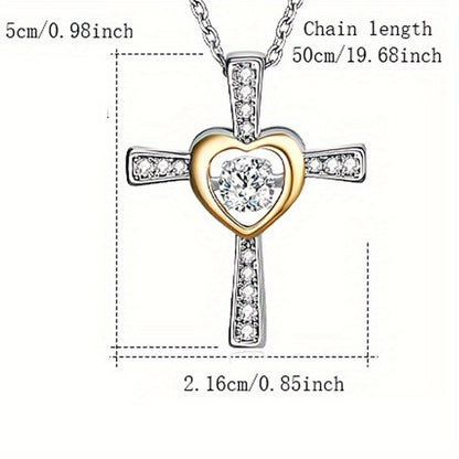 Creative Love Cross Pendant Necklace - Elegant Gift for Daily Wear, Christmas, Valentine’s Day, and Special Occasions