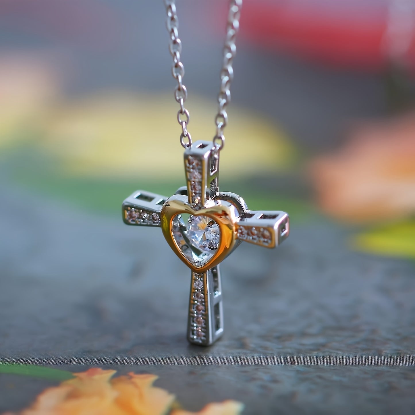 Creative Love Cross Pendant Necklace - Elegant Gift for Daily Wear, Christmas, Valentine’s Day, and Special Occasions