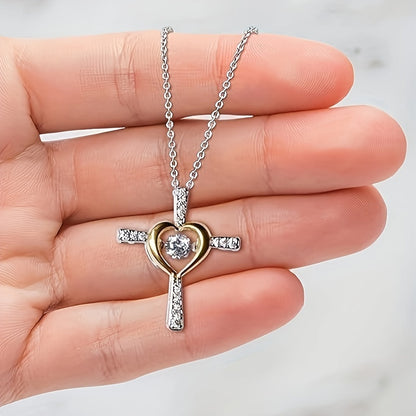 Creative Love Cross Pendant Necklace - Elegant Gift for Daily Wear, Christmas, Valentine’s Day, and Special Occasions