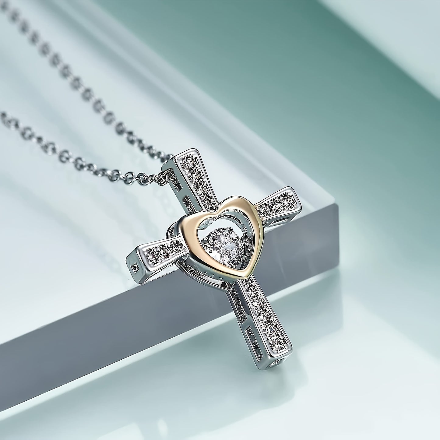 Creative Love Cross Pendant Necklace - Elegant Gift for Daily Wear, Christmas, Valentine’s Day, and Special Occasions