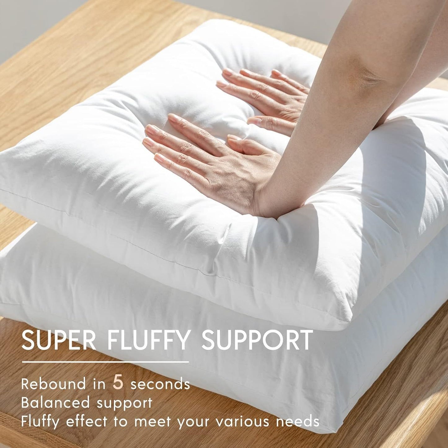 100% Virgin Fiber Phantoscope Pillow Inserts – Hypoallergenic, Soft & Plush for Home Decoration