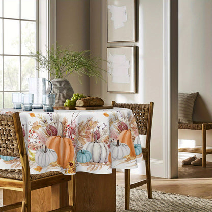 Fall Harvest Pumpkin Tablecloth – 60x84 Inch, Thanksgiving Decor