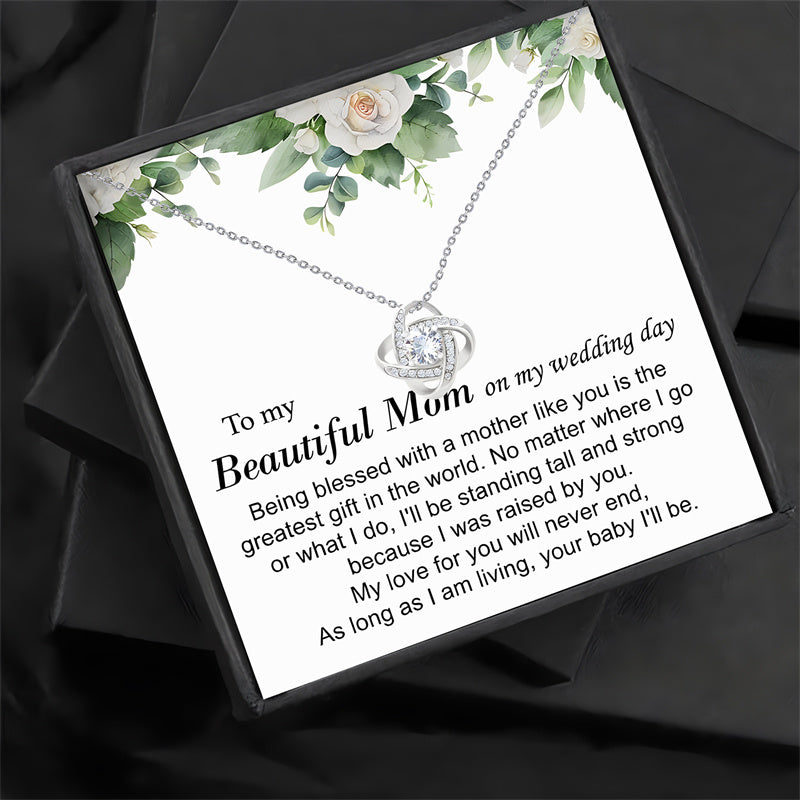 To my Beautiful Mom: Gift Box Love Knot Necklace, Mother of the Bride Gifts, Mother of the Groom Gifts, Gifts for Mom, Gift for Mother