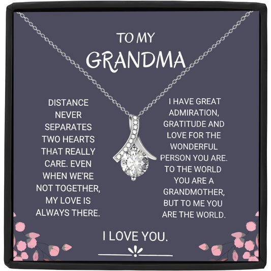 Gift Box with Necklace for Grandmother – Elegant Pendant Necklace with Message Card, Perfect for Mother’s Day, Christmas, or Birthday Gift