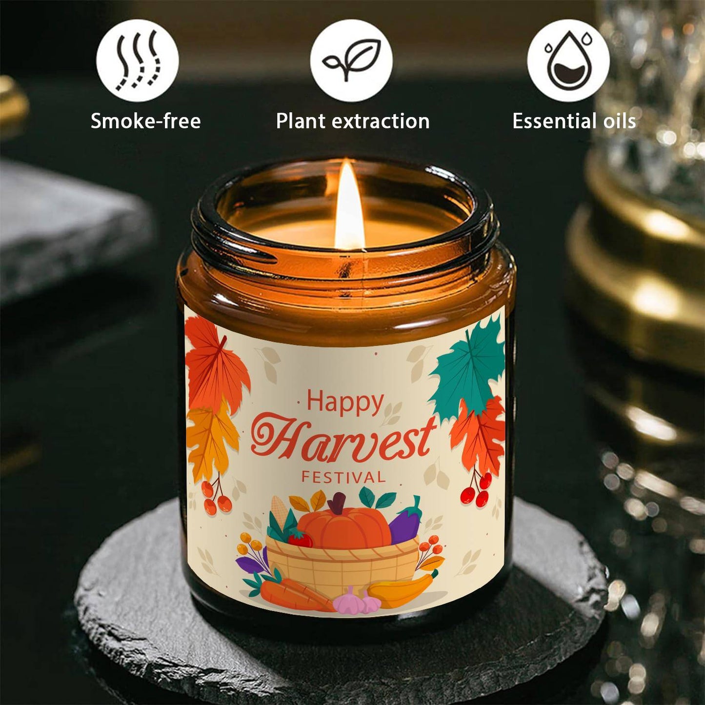 Happy Harvest Scented Candle – Perfect Fall Gift for Thanksgiving & Home Decor