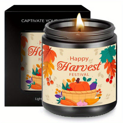 Happy Harvest Scented Candle – Perfect Fall Gift for Thanksgiving & Home Decor