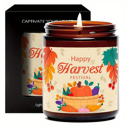 Happy Harvest Scented Candle – Perfect Fall Gift for Thanksgiving & Home Decor