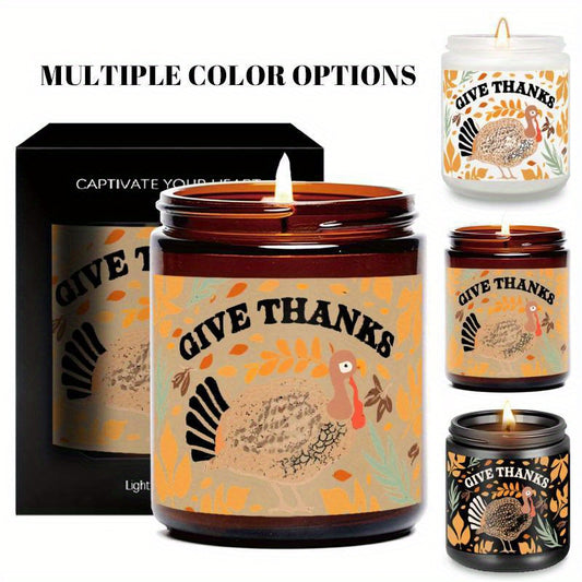 Fall-Themed Candle Set – Turkey Design Candles for Thanksgiving Decorations