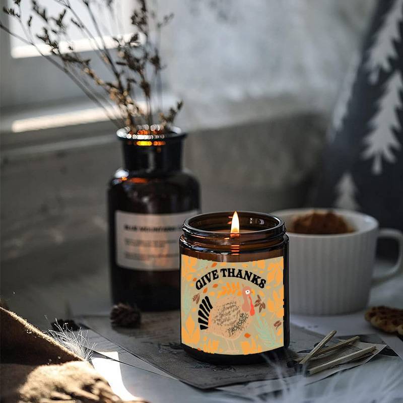 Fall-Themed Candle Set – Turkey Design Candles for Thanksgiving Decorations