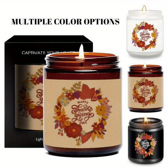 Floral Glass Jar Candles – Perfect Thanksgiving Decor & Gift Set