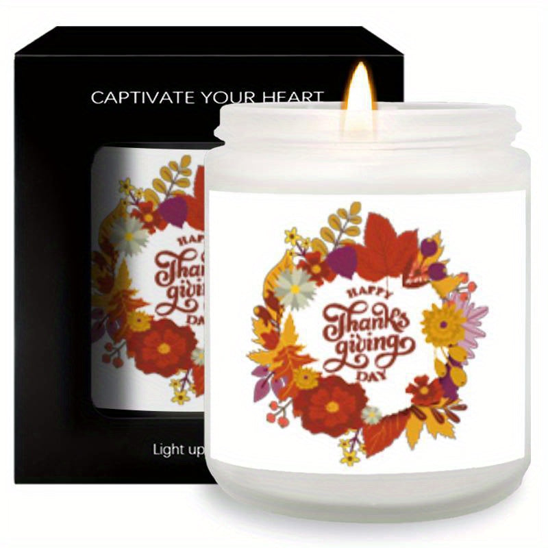 Floral Glass Jar Candles – Perfect Thanksgiving Decor & Gift Set