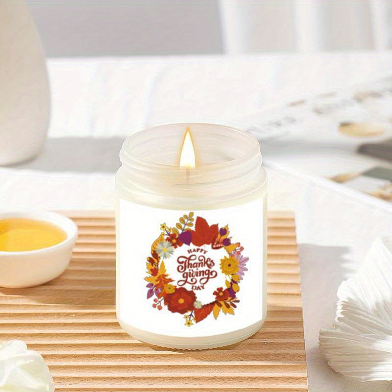 Floral Glass Jar Candles – Perfect Thanksgiving Decor & Gift Set