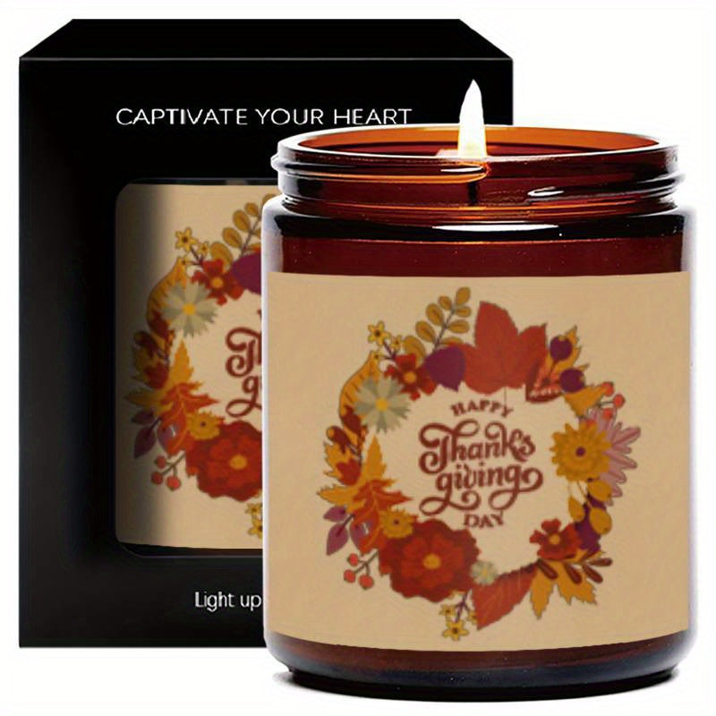 Floral Glass Jar Candles – Perfect Thanksgiving Decor & Gift Set