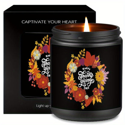 Floral Glass Jar Candles – Perfect Thanksgiving Decor & Gift Set