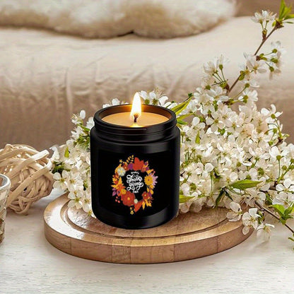 Floral Glass Jar Candles – Perfect Thanksgiving Decor & Gift Set