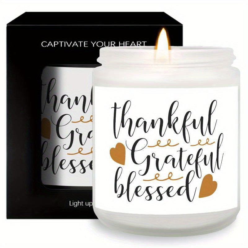 Elegant Thanksgiving Candles – Grateful & Blessed, Ideal for Holiday Decor