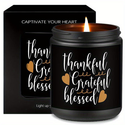 Elegant Thanksgiving Candles – Grateful & Blessed, Ideal for Holiday Decor