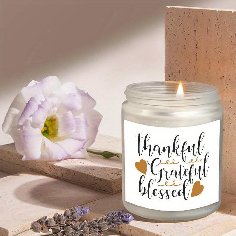 Elegant Thanksgiving Candles – Grateful & Blessed, Ideal for Holiday Decor