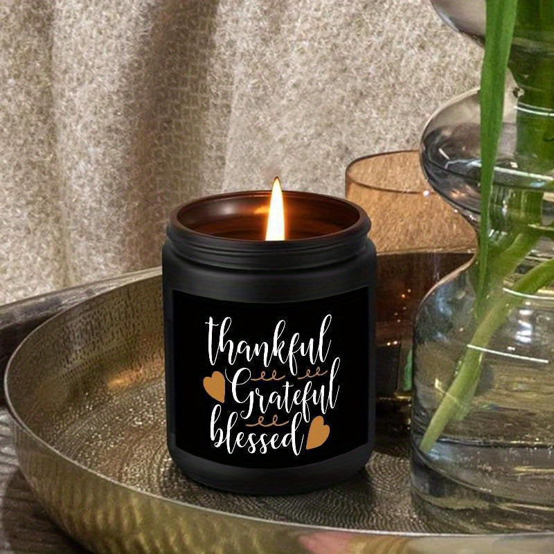 Elegant Thanksgiving Candles – Grateful & Blessed, Ideal for Holiday Decor