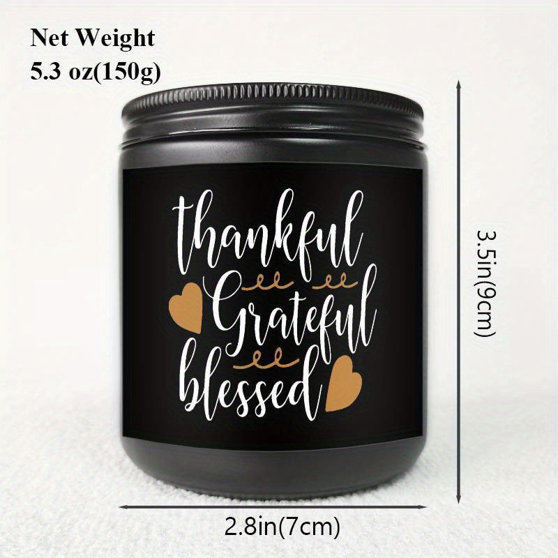 Elegant Thanksgiving Candles – Grateful & Blessed, Ideal for Holiday Decor