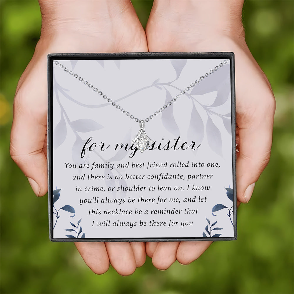 Sisters Pendant Necklace in Gift Box - Elegant Jewelry for Sisters, Perfect for Birthdays, Thanksgiving, Mother’s Day & More