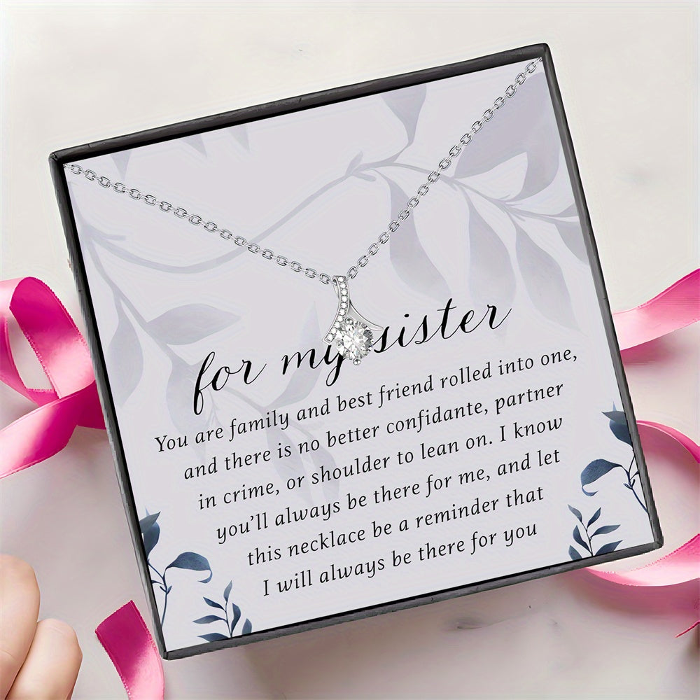 Sisters Pendant Necklace in Gift Box - Elegant Jewelry for Sisters, Perfect for Birthdays, Thanksgiving, Mother’s Day & More