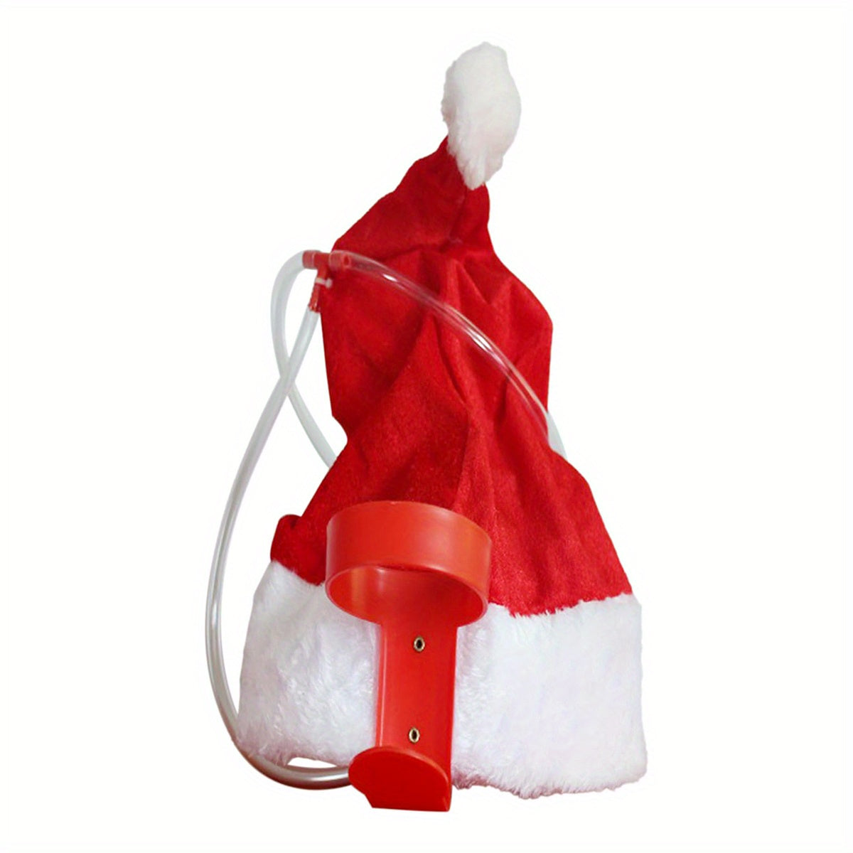 Funky Santa Claus Straw Hat - Creative Holiday Party Drink Helmet - Polyester 14-17in x 11.8in