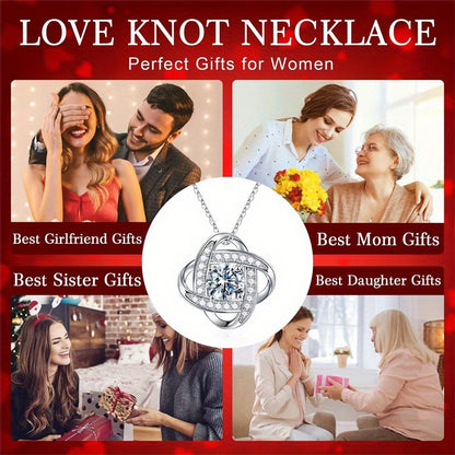 Love Knot Necklace with Gift Box – Husband's Forever Love Jewelry Gift for Wife | Perfect Anniversary, Birthday, or Valentine's Day Gift