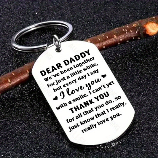 Best Dad Ever - Stainless Steel Keychain | Perfect New Dad Gift from Daughter, Son, or Wife