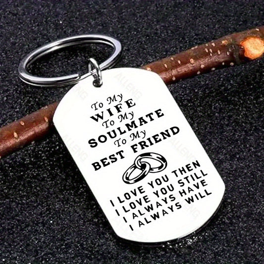 Stainless Steel Keychain – Perfect Gift for Husband, Wife, Boyfriend, or Girlfriend on Valentine's Day, Birthday, or Christmas