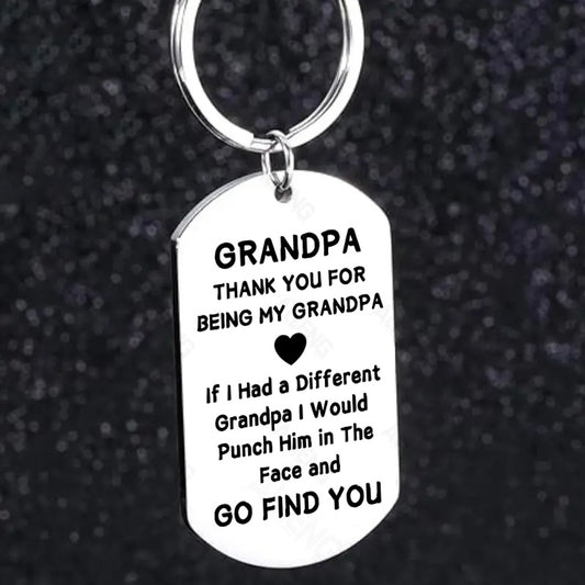 Stainless Steel “Best Grandpa Ever” Keychain – Thoughtful Birthday Gift from Grandkids, Durable Motorcycle Accessory